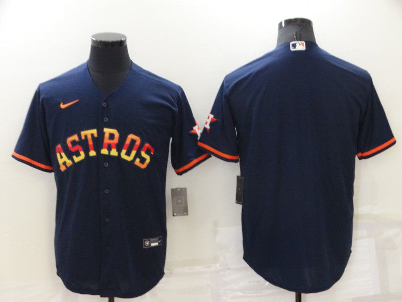 Men Houston Astros Blank Blue Rainbow Edition Game Nike 2022 MLB Jersey->houston astros->MLB Jersey